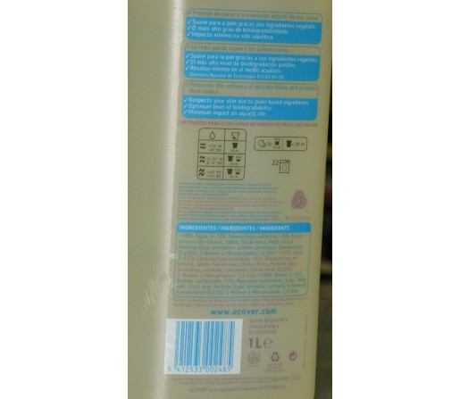 Detergente para prendas delicadas 1litro. ECOVER